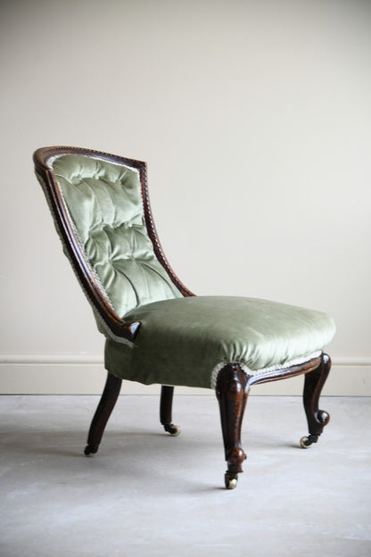 Victorian Mahogany Small Salon Chair