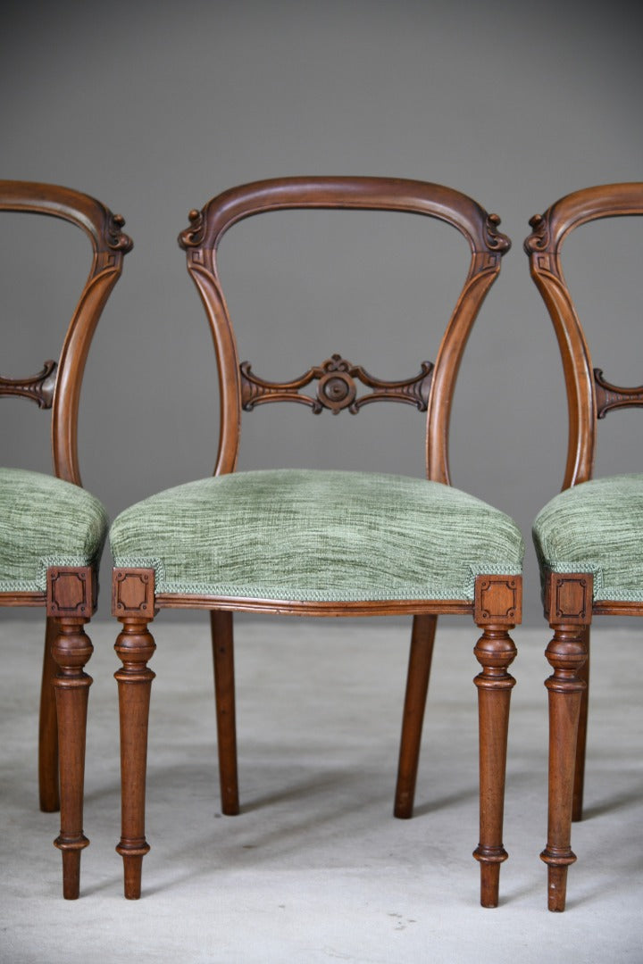 Set 4 Antique Victorian Walnut Dining Chairs