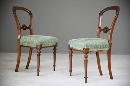 Set 4 Antique Victorian Walnut Dining Chairs