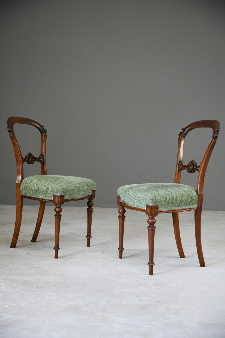 Set 4 Antique Victorian Walnut Dining Chairs