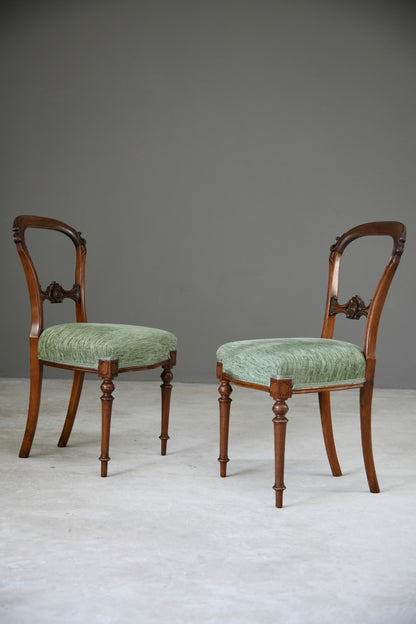 Set 4 Antique Victorian Walnut Dining Chairs