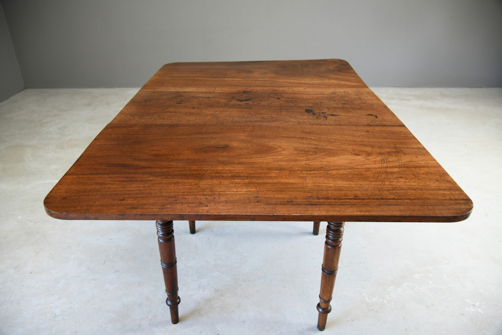 Antique Solid Mahogany Drop Leaf Dining Kitchen Occasional Table