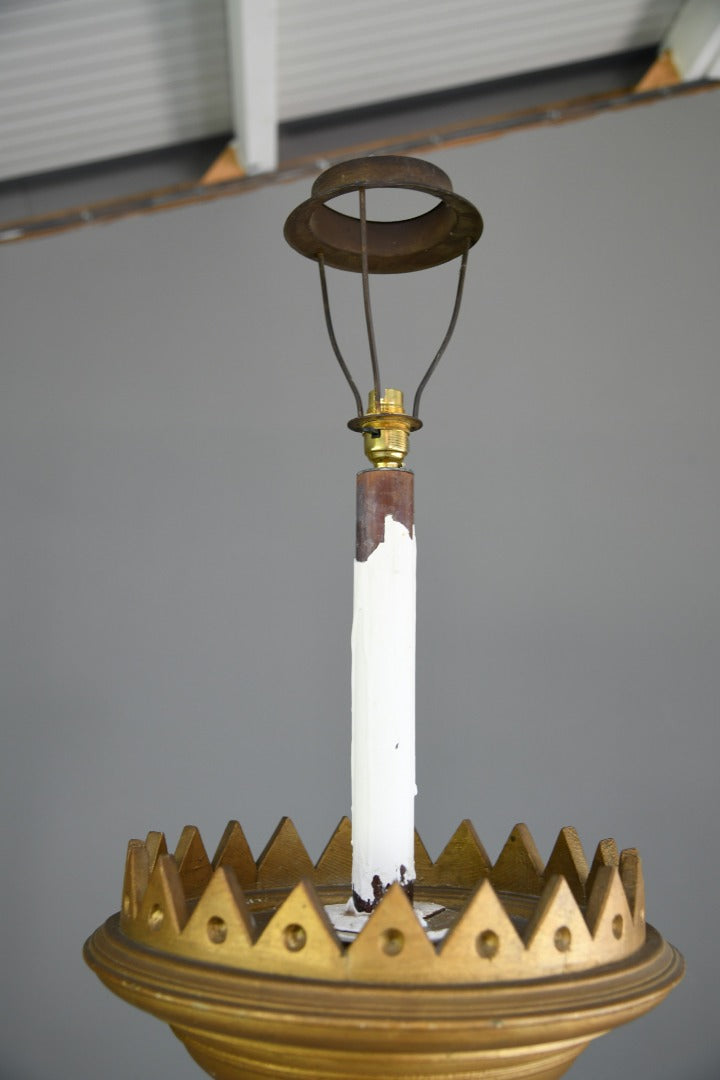 Pair Large Gold Standard Lamps