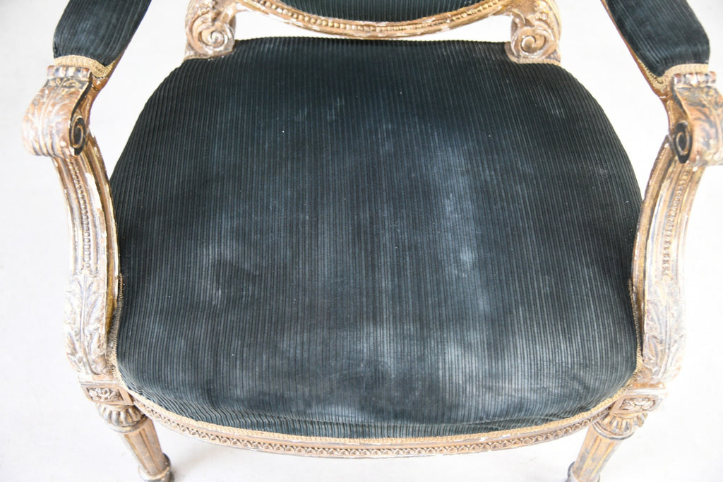 Giltwood & Gesso Fauteuil in Louis XVI Style