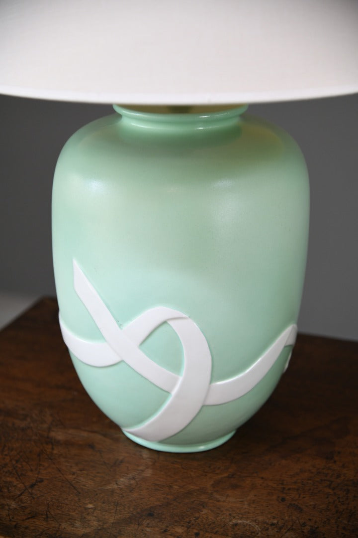 Pair Mint Green Ceramic Lamps