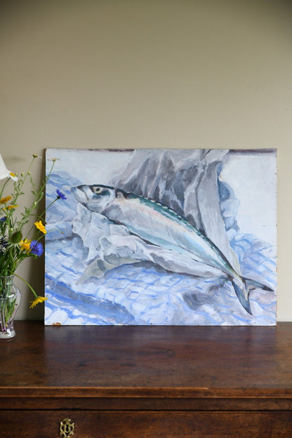 Still Life - Mackerel Oil Painting