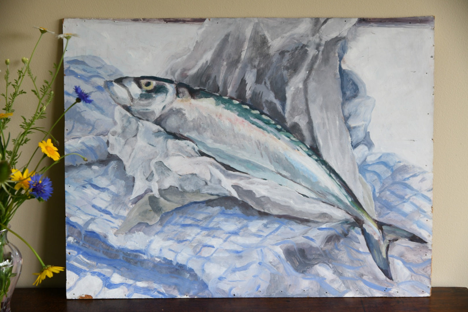 Still Life - Mackerel Oil Painting