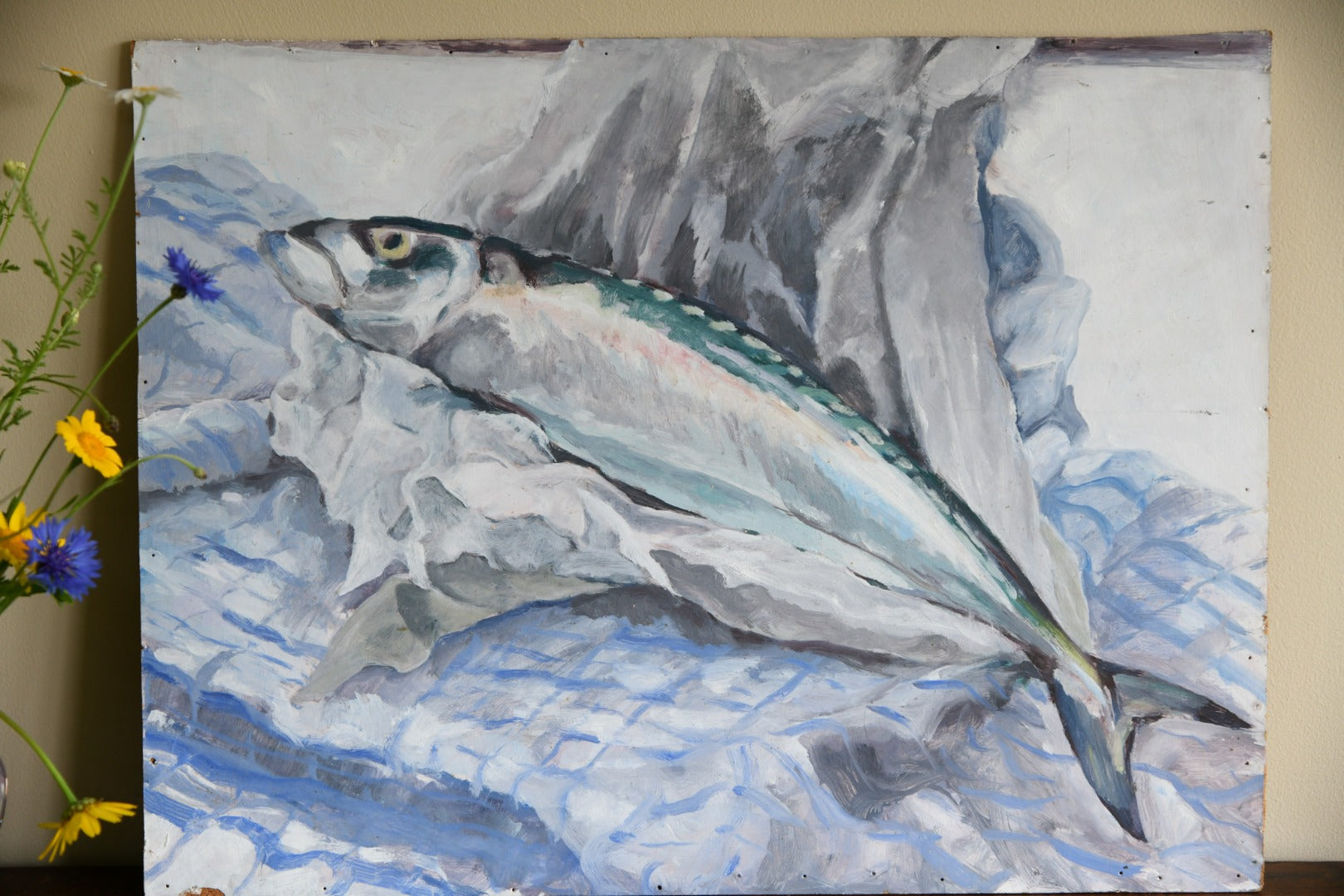 Still Life - Mackerel Oil Painting