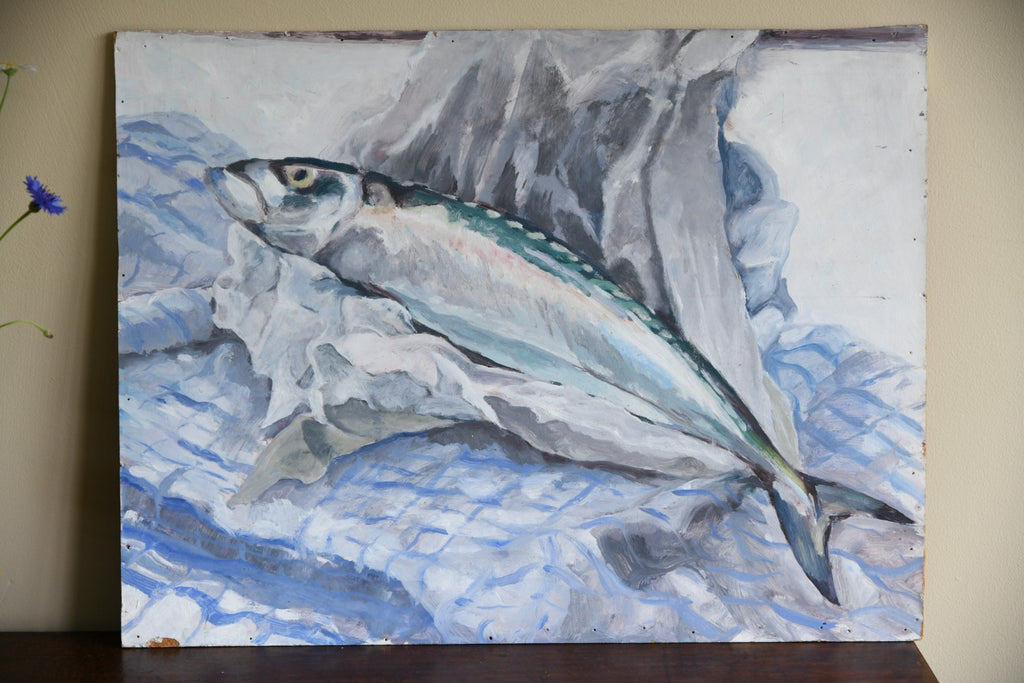 Still Life - Mackerel Oil Painting