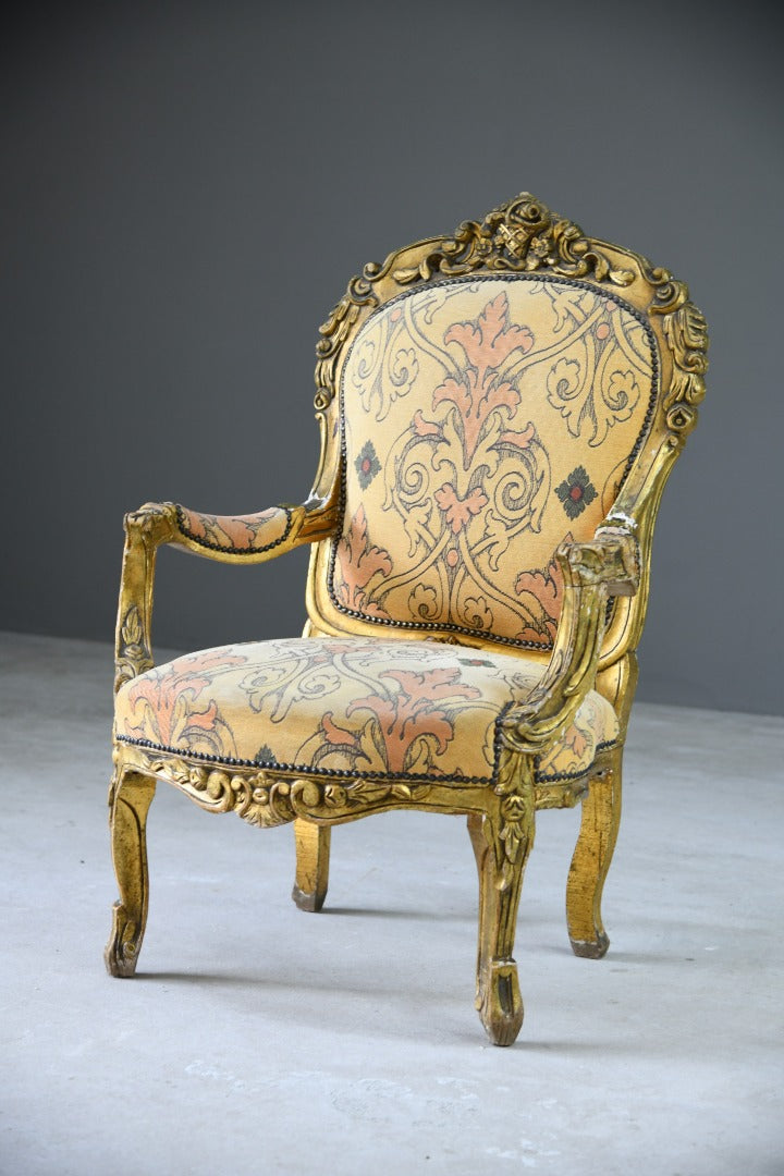 Louis XV Style French Gilt Chair