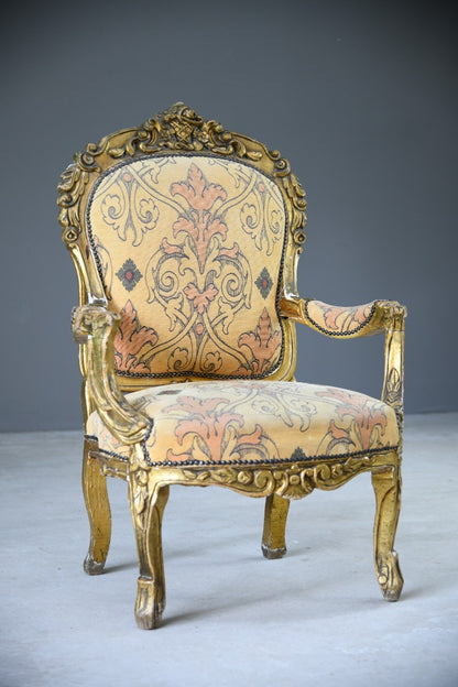 Louis XV Style French Gilt Chair