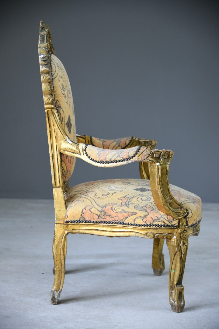 Louis XV Style French Gilt Chair