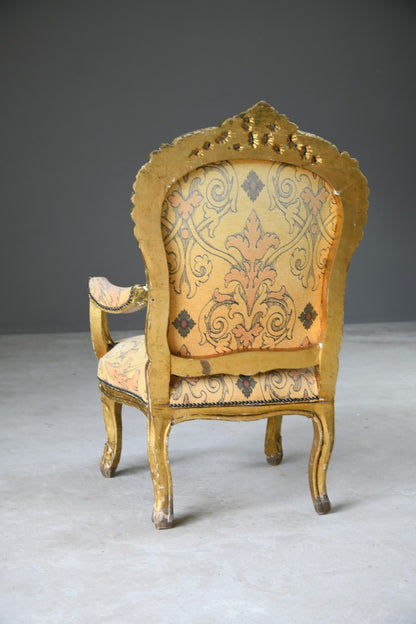 Louis XV Style French Gilt Chair