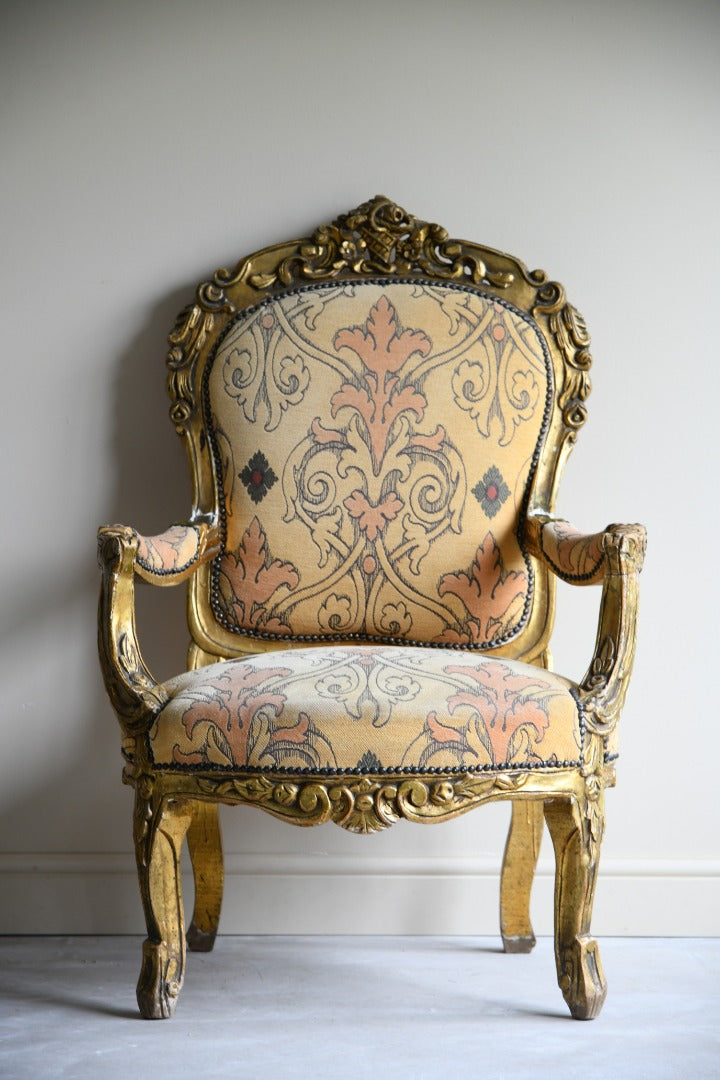 Louis XV Style French Gilt Chair