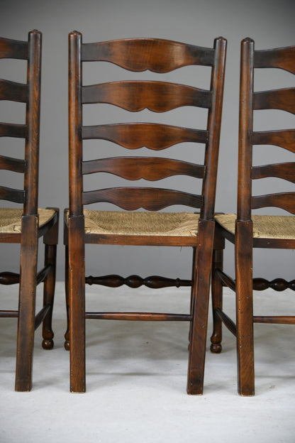 Set 6  Oak Ladderback Dining Chairs