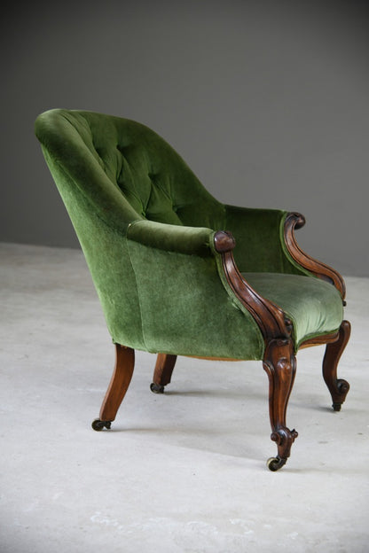 Victorian Rosewood Upholstered Armchair