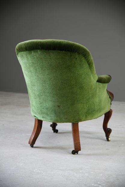 Victorian Rosewood Upholstered Armchair