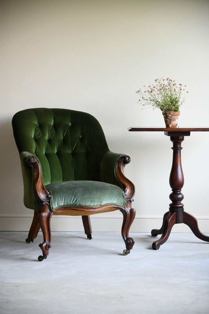 Victorian Rosewood Upholstered Armchair