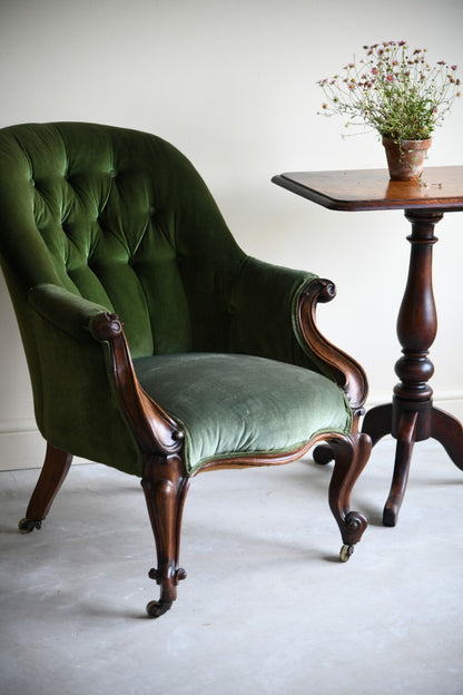 Victorian Rosewood Upholstered Armchair