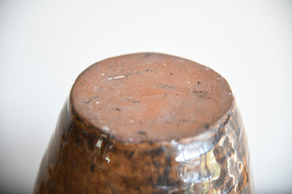 Large Brown Glazed Earthenware Vase