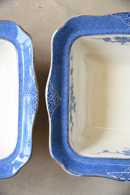 Pair Furnivals Blue and White Vegetable Tureen