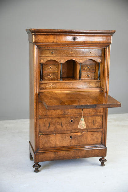 French Louis XV Walnut Secrataire Abbatant