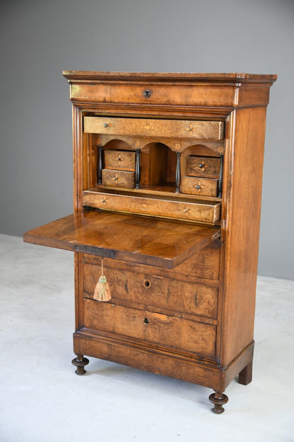 French Louis XV Walnut Secrataire Abbatant