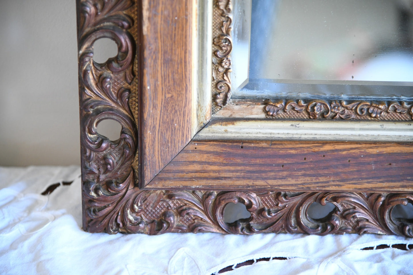 Oak & Gilt Frame Mirror