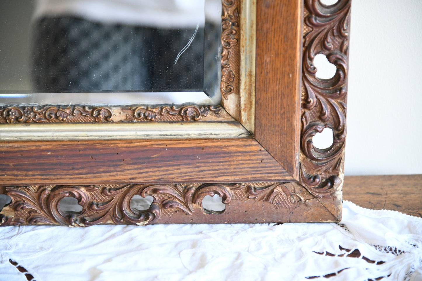 Oak & Gilt Frame Mirror