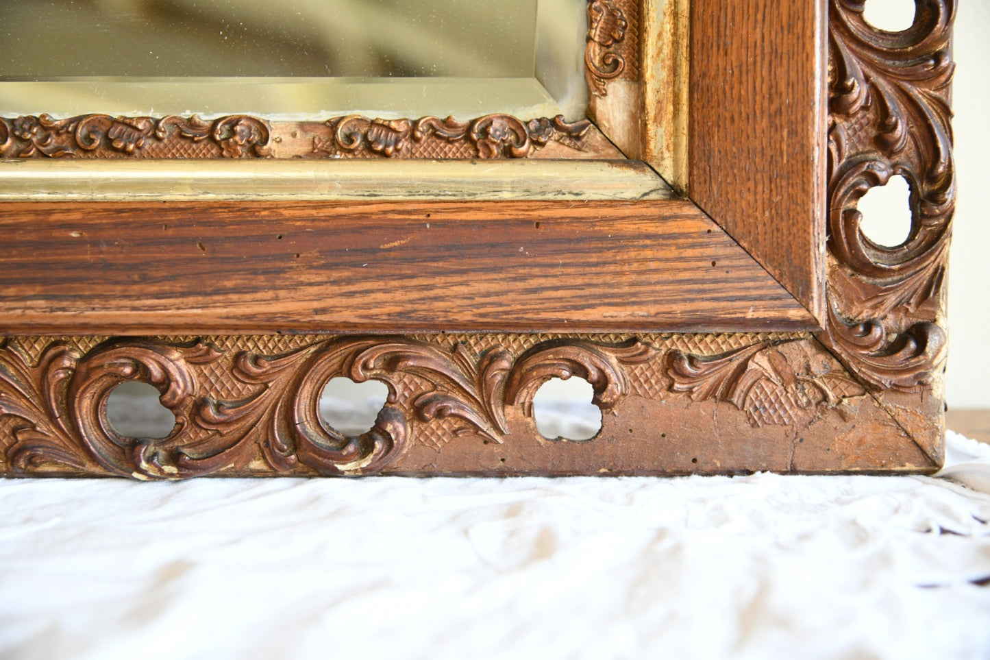 Oak & Gilt Frame Mirror