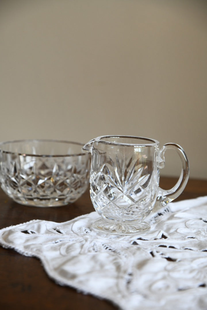 Quality Cut Glass Jug and Bowl