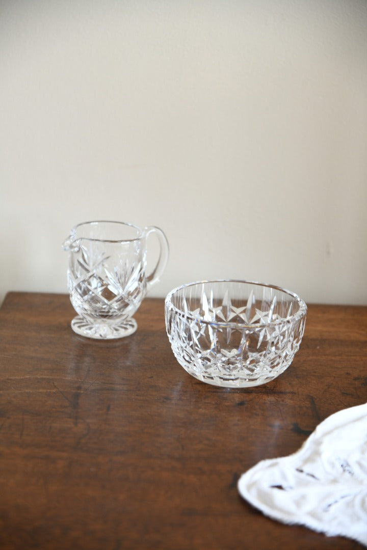 Quality Cut Glass Jug and Bowl