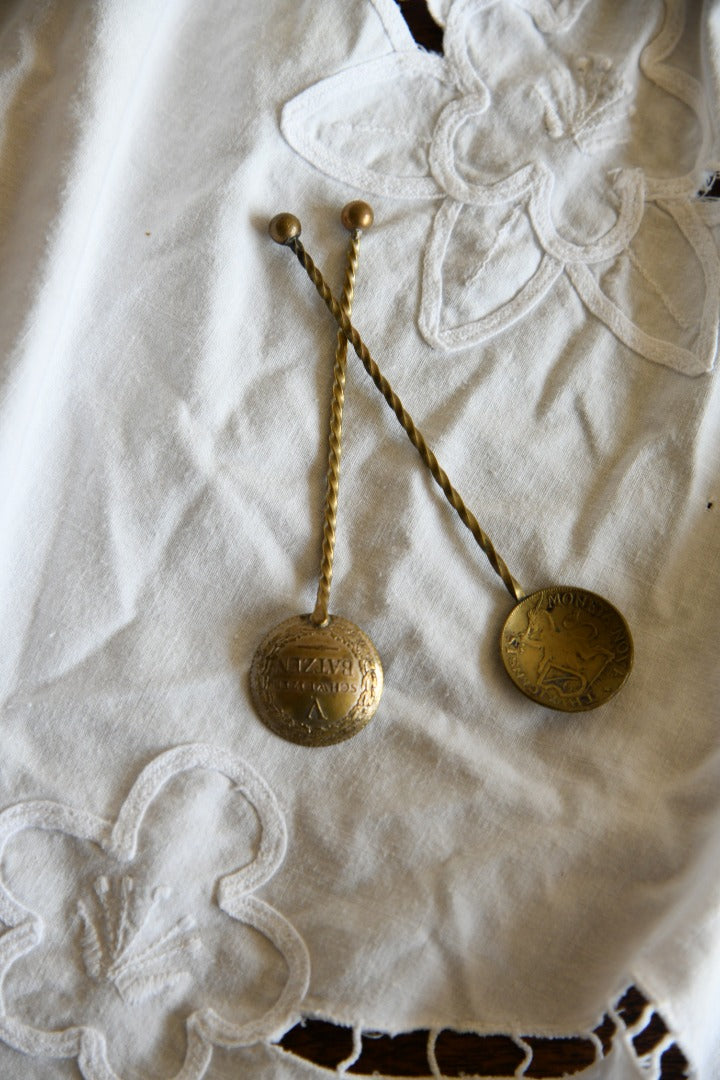 Pair Vintage Coin Spoons