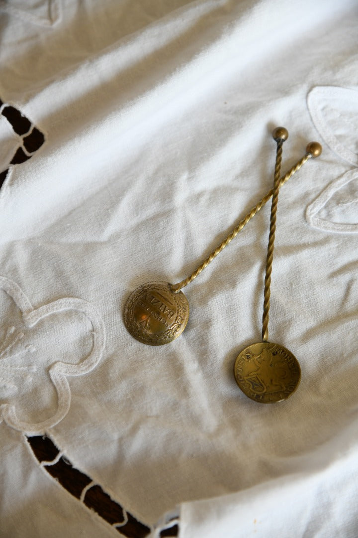 Pair Vintage Coin Spoons