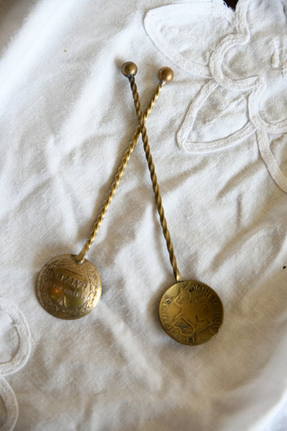 Pair Vintage Coin Spoons