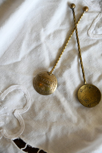 Pair Vintage Coin Spoons