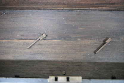 Rustic Antique Oak Blanket Box