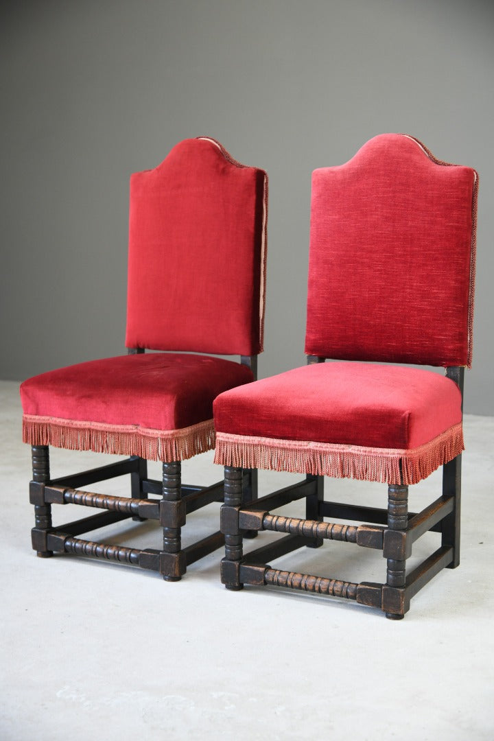 Pair Jacobean Style Side Chairs