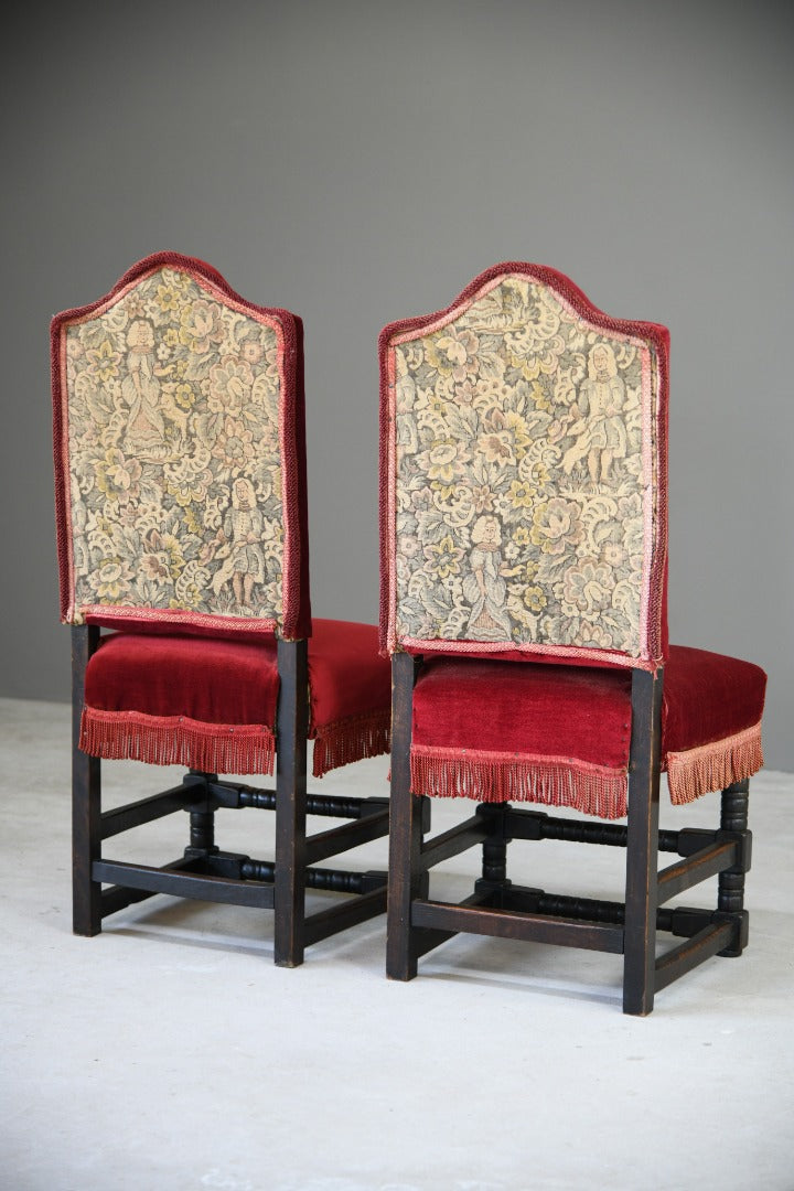 Pair Jacobean Style Side Chairs