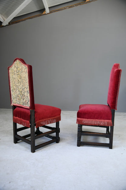 Pair Jacobean Style Side Chairs