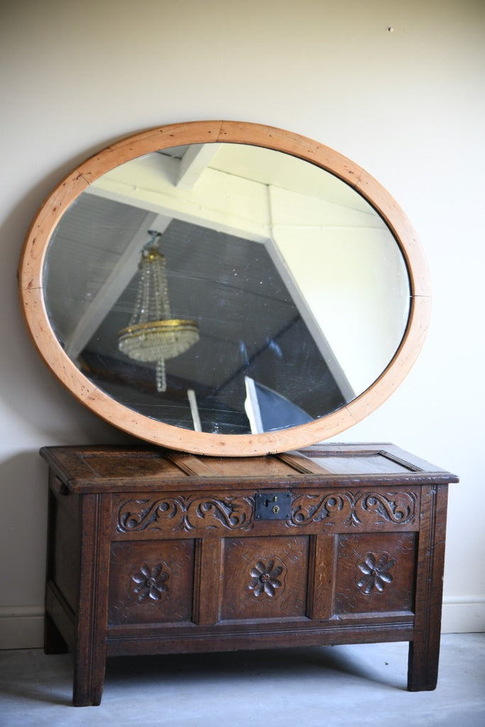 Large Oval Pine Mirror