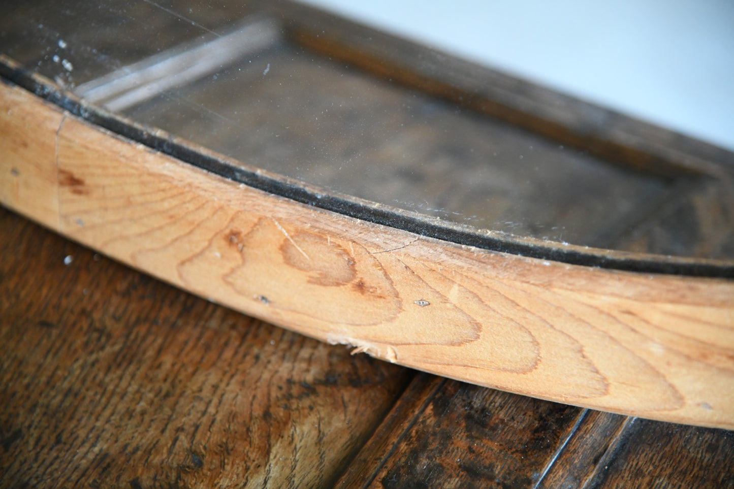 Large Oval Pine Mirror