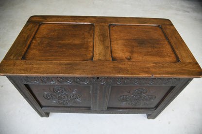 Antique Oak Carved Coffer