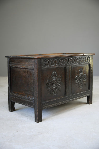 Antique Oak Carved Coffer