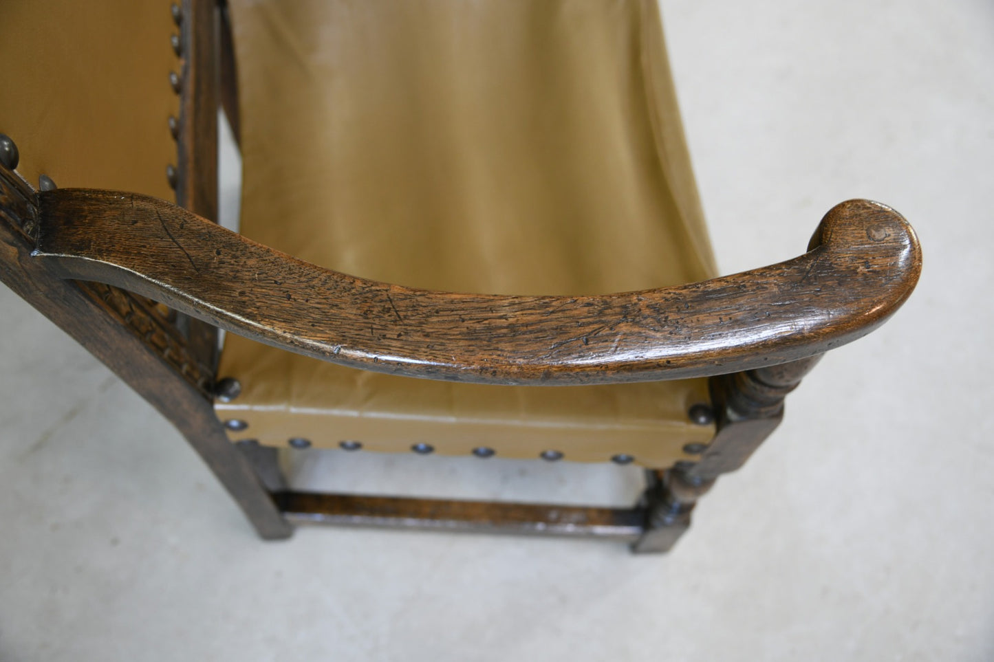 Oak and Leather Carver Chair