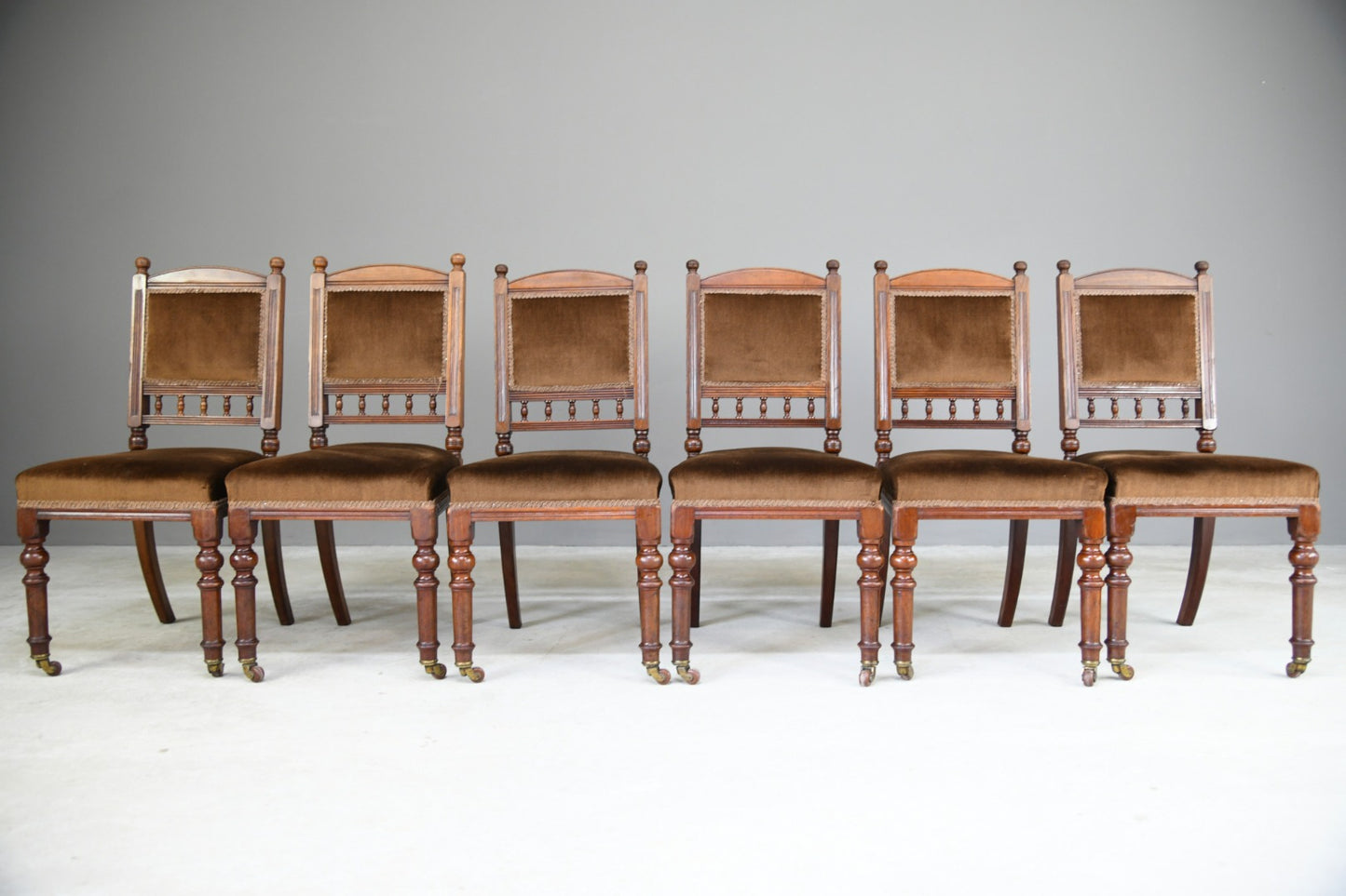 6 Victorian Walnut Dining Chairs