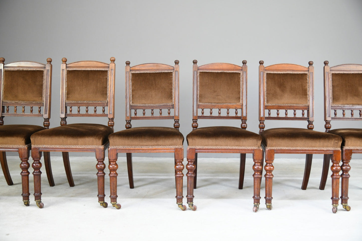 6 Victorian Walnut Dining Chairs