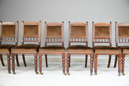 6 Victorian Walnut Dining Chairs