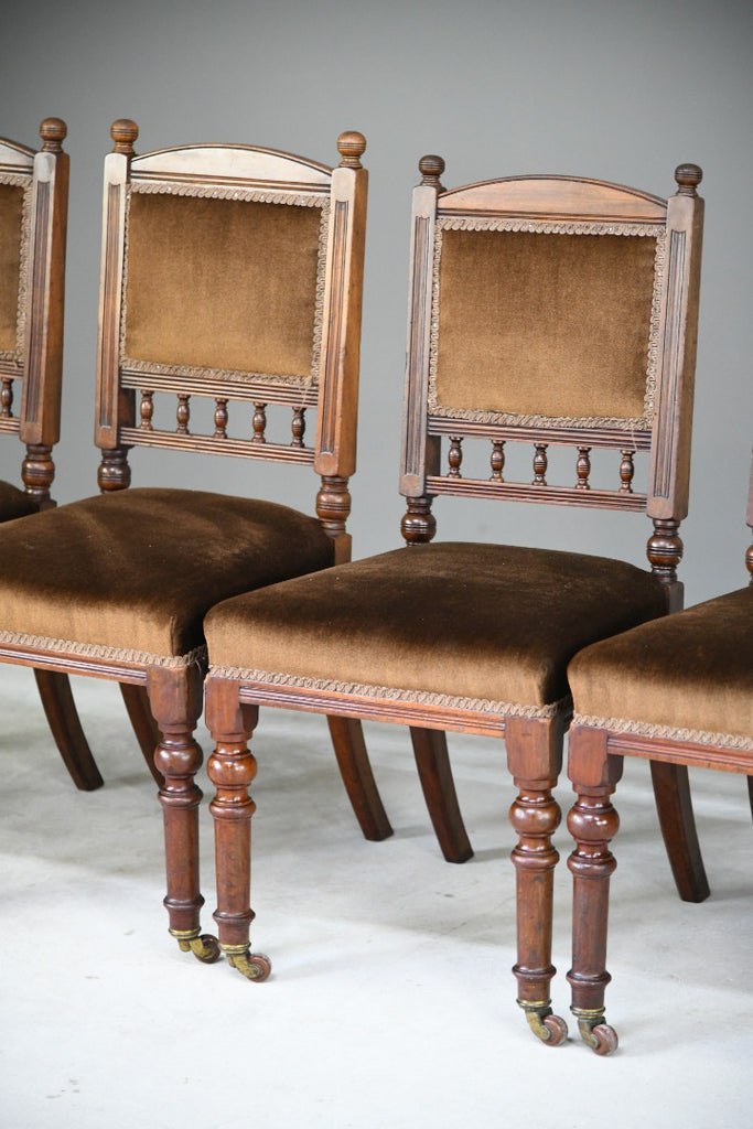 6 Victorian Walnut Dining Chairs