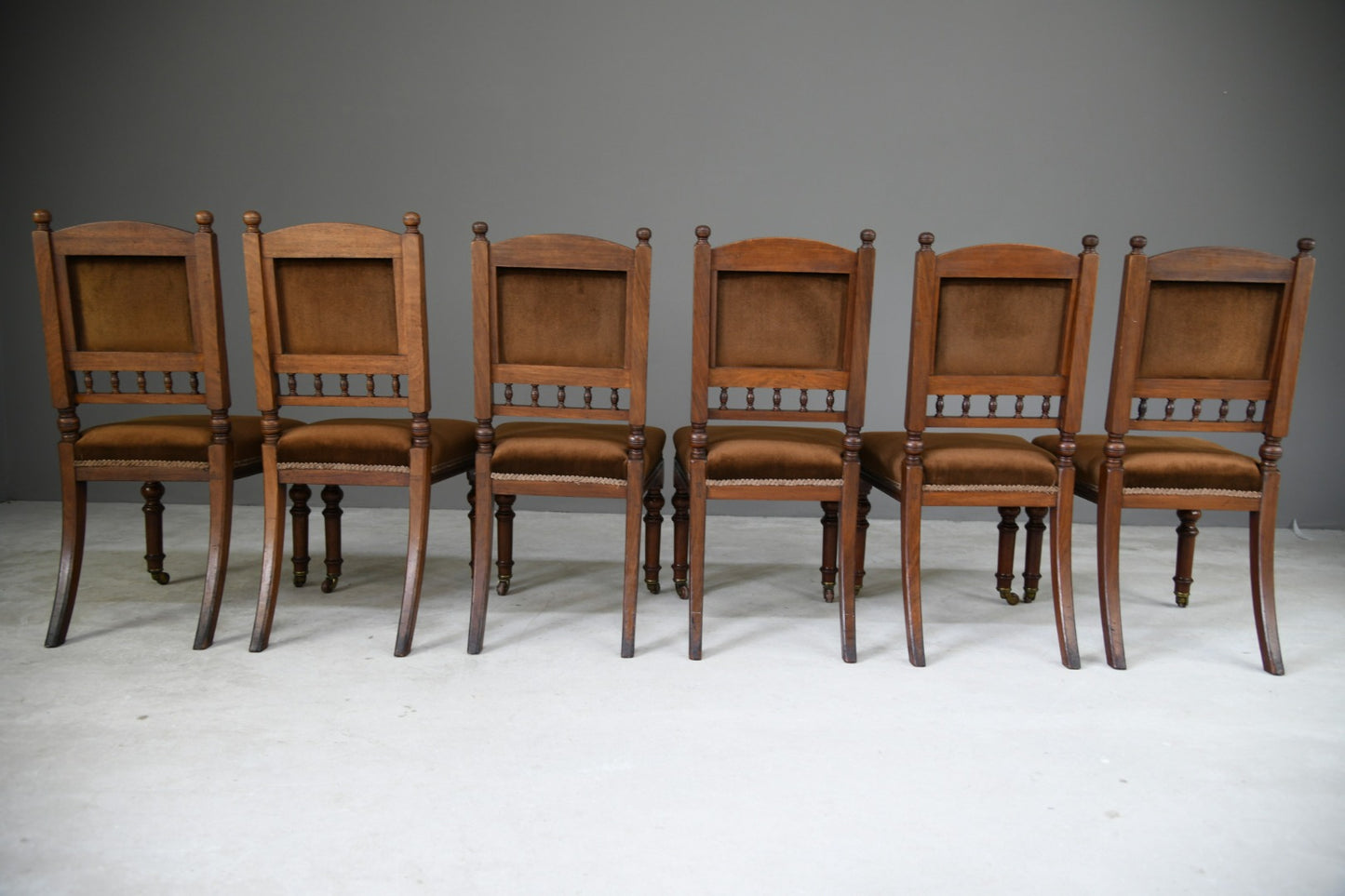 6 Victorian Walnut Dining Chairs